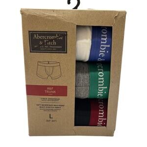 9-86 AMBERCROMBIE & FITCH Men's Boxer Brief Underwear Trunks 3-PACK Large